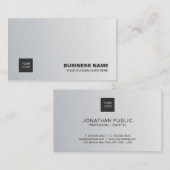 専門のエレガントな銀製のシンプルでシックな贅沢 名刺 (正面/裏面)