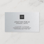 専門のエレガントな銀製のシンプルでシックな贅沢 名刺 (裏面)