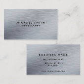 専門のエレガントな銀製の金属のモダンの平野 名刺 (正面/裏面)