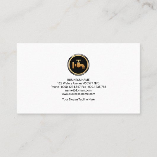 専門のエレガントな青緑色の銀製の波の鉛管工 名刺 (裏面)