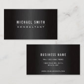 専門のエレガントな黒によってブラシをかけられる金属のモダン 名刺 (正面/裏面)