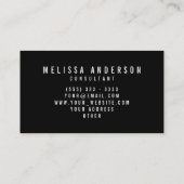 専門のエレガントな黒板 名刺 (裏面)