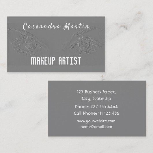 専門のエンボスの一見はメーキャップアーティストを注目します 名刺 (正面/裏面)