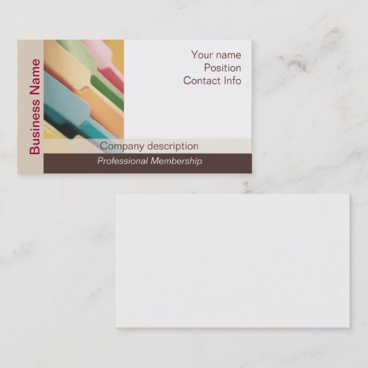 専門のオルガナイザー 名刺 (正面/裏面)