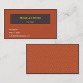 専門のオレンジおよびブラウンの名刺 名刺 (正面/裏面)