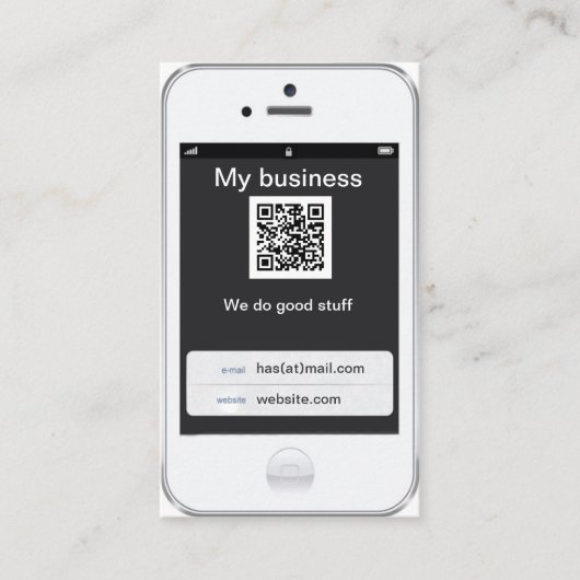 専門のカスタマイズ可能で白いiPhoneのデザイン 名刺 (正面)