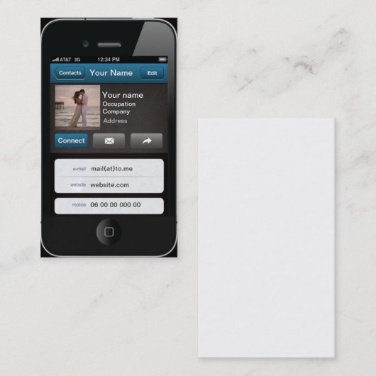 専門のカスタマイズ可能なiPhoneカード 名刺 (正面/裏面)