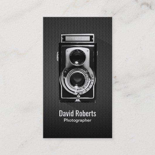 専門のカメラの黒の金属の写真撮影 名刺 (正面)