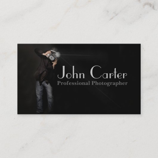 専門のカメラマンのカメラの芸術の写真 名刺 (正面)
