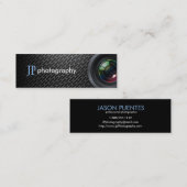 専門のカメラマンのカメラレンズ スキニー名刺 (正面/裏面)