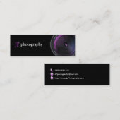 専門のカメラマンのカメラレンズ スキニー名刺 (正面/裏面)