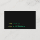 専門のカメラマンのカメラレンズ 名刺 (裏面)