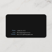 専門のカメラマンのカメラレンズ 名刺 (裏面)