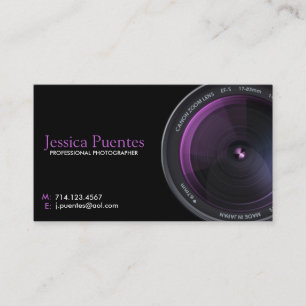 専門のカメラマンのカメラレンズ 名刺