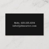 専門のカメラマンの女性モデル黒 名刺 (裏面)