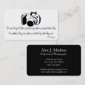 専門のカメラマンの引用文の名刺D2 名刺 (正面/裏面)