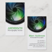 専門のカメラマンの縦の名刺 名刺 (正面/裏面)