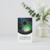 専門のカメラマンの縦の名刺 名刺 (スタンド正面)