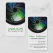 専門のカメラマンの縦の名刺 名刺 (正面/裏面)