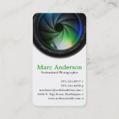 専門のカメラマンの縦の名刺 名刺 (裏面)