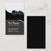 専門のカメラマンの黒のカメラ 名刺 (正面/裏面)