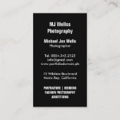 専門のカメラマン 名刺 (裏面)