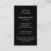 専門のカメラマン 名刺 (裏面)