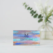 専門のカラフルでモダンな木製のモノグラム#15 名刺 (スタンド正面)