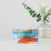 専門のカラフルでモダンな木製のモノグラム#23 名刺 (スタンド正面)