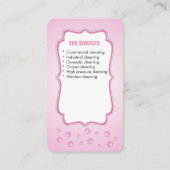 専門のクリーニングのサービス業カード 名刺 (裏面)