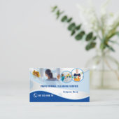 専門のクリーニングのサービス業カード 名刺 (スタンド正面)