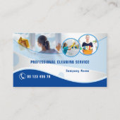 専門のクリーニングのサービス業カード 名刺 (正面)