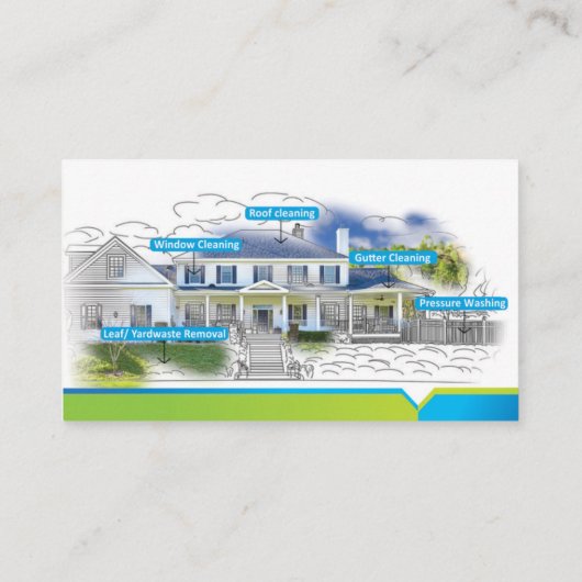 専門のクリーニングのサービス業カード 名刺 (裏面)