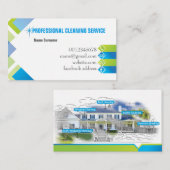 専門のクリーニングのサービス業カード 名刺 (正面/裏面)