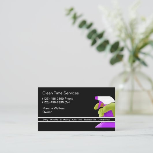 専門のクリーニング 名刺 (スタンド正面)