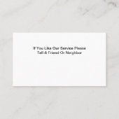 専門のクリーニング 名刺 (裏面)