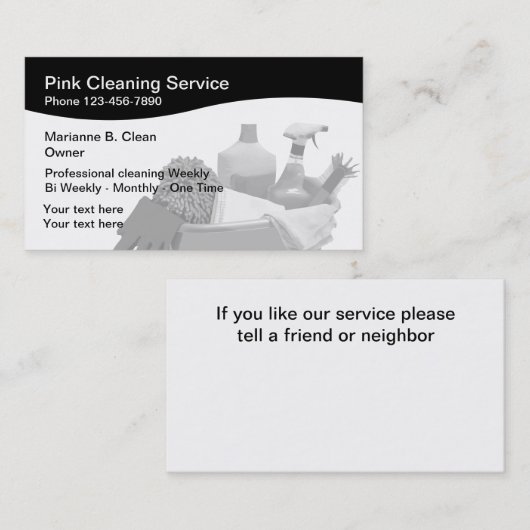 専門のクリーニング 名刺 (正面/裏面)