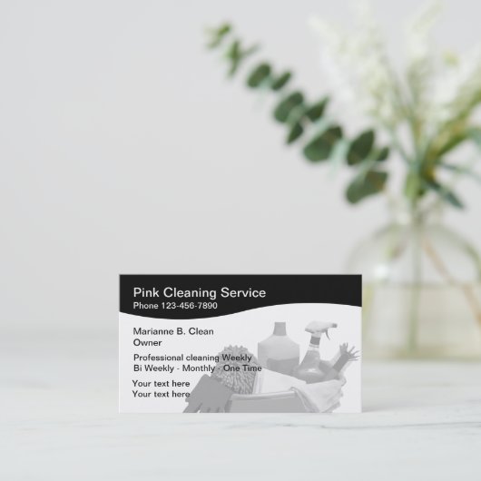 専門のクリーニング 名刺 (スタンド正面)