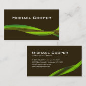 専門のグリーン・ウェーブの名刺ブラウン 名刺 (正面/裏面)