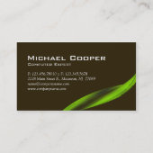 専門のグリーン・ウェーブの名刺ブラウン 名刺 (裏面)