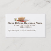 専門のケーキのベーキングの名刺 名刺 (裏面)