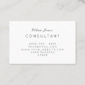 専門のコンサルタントの最小主義の明白な上品 名刺 (裏面)