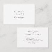 専門のコンサルタントの最小主義の明白な上品 名刺 (正面/裏面)