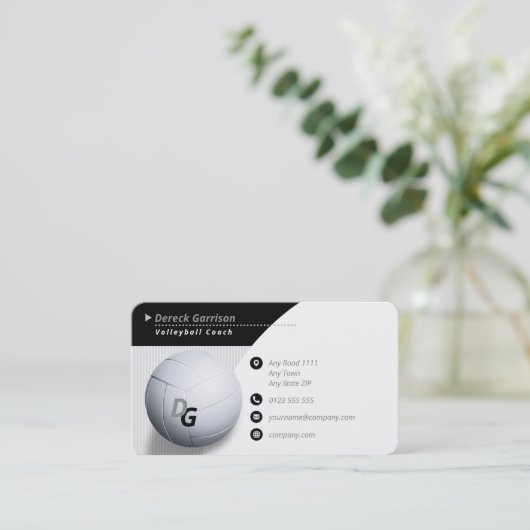 専門のコーチ|のバレーボールのマスターのスポーツ 名刺 (スタンド正面)