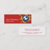 専門のサッカーのコーチの名刺 スキニー名刺 (正面/裏面)