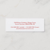 専門のサッカーのコーチの名刺 スキニー名刺 (裏面)