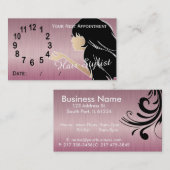 専門のサロンの美容師のアポイントメントカード 予約カード (正面/裏面)