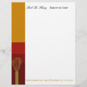 専門のシェフのケータリングの調理師のレシピ レターヘッド (正面)