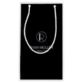 専門のシックでエレガントな平野およびモノグラム スモールペーパーバッグ (正面)