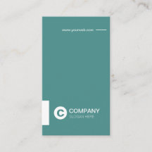 専門のシックなタイプエラーのティール（緑がかった色）の縦の名刺
